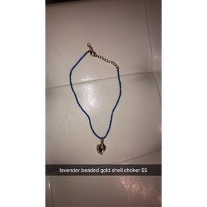 Lavender beaded choker